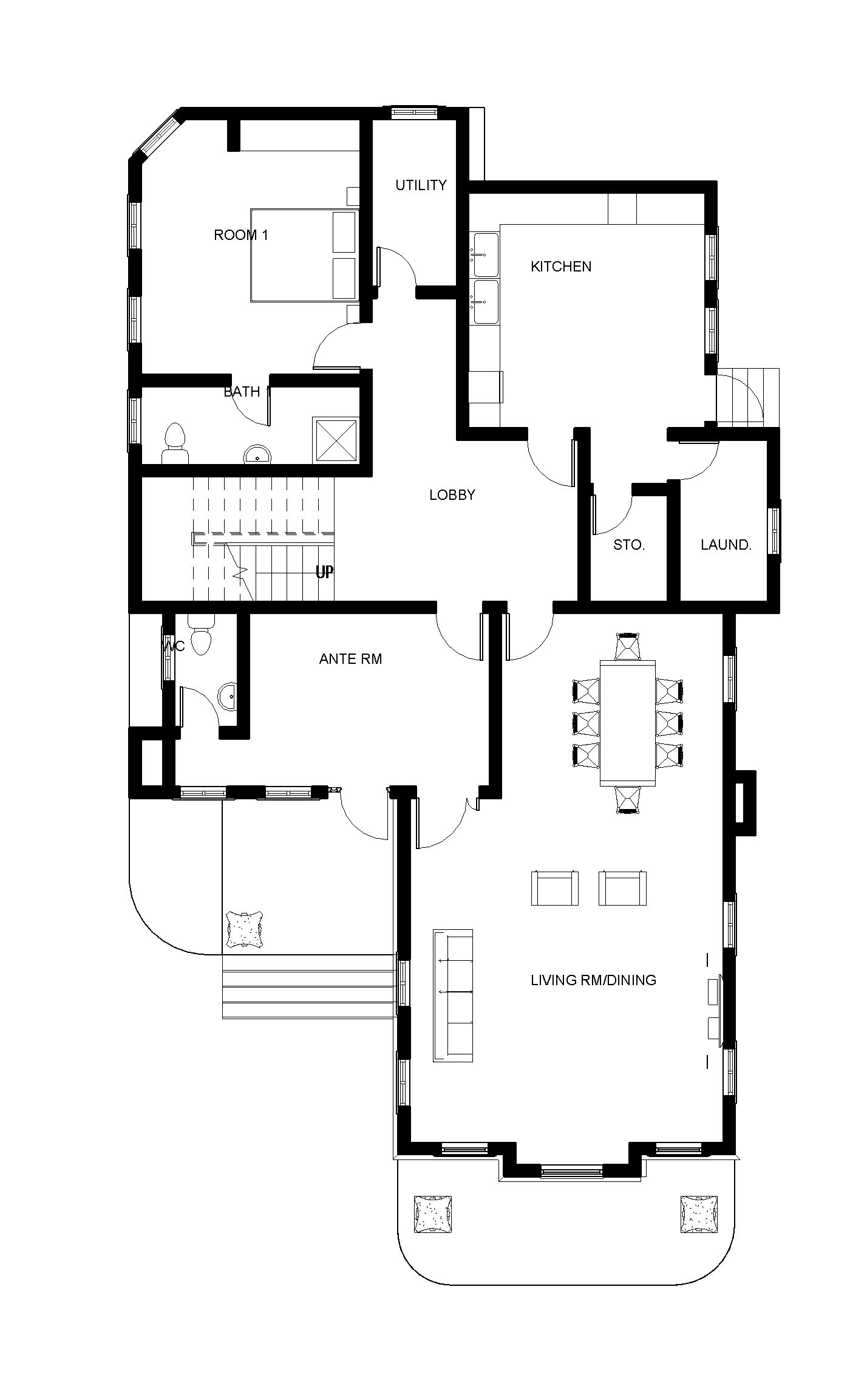 4 bedroom duplex (Ref. 4065). House Plan View